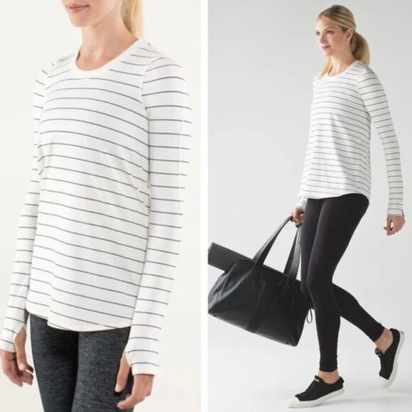 RARE Lululemon Tuck and Flow Long‎ Sleeve Striped Top - Picture 1 of 13